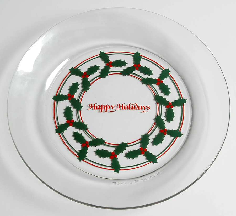 Happy Holidays Salad Plate by Arcoroc-1