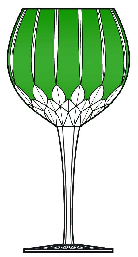 Castille Alberga Emerald Green Water Goblet by Ajka-1
