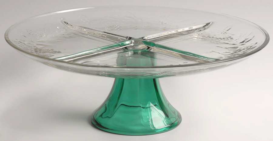 Holiday Cheer 4 Part Divided Footed Server by Anchor Hocking-1