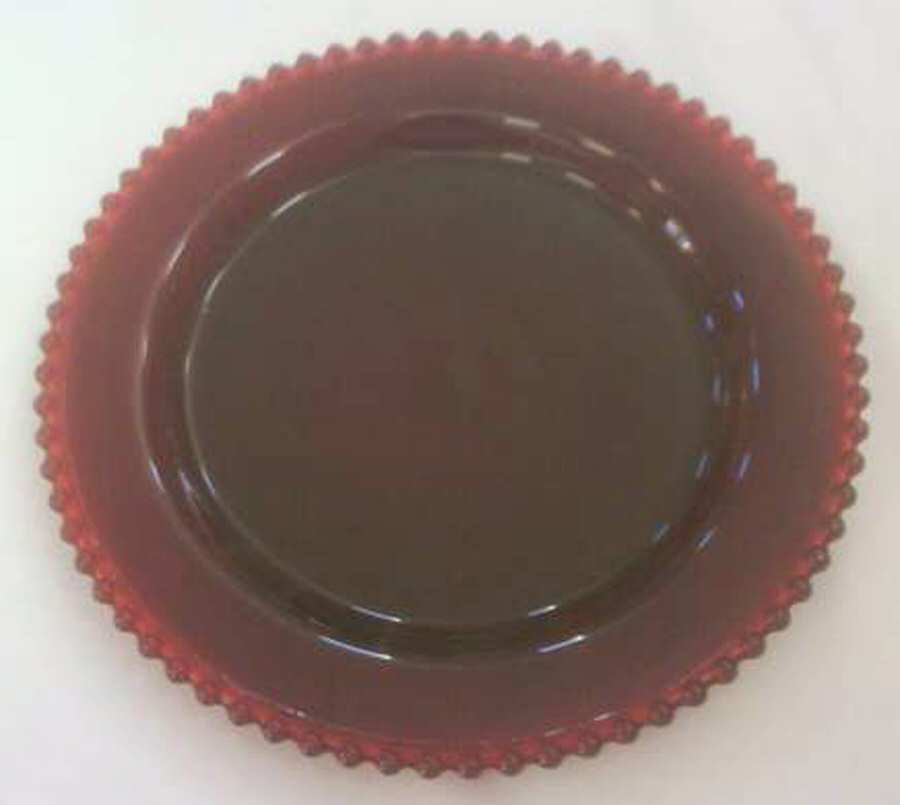 Beaded Ruby Dinner Plate by Ambiance Crystal-1