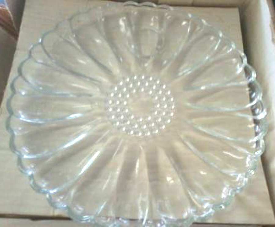 Daisy Clear Snack Plate No Cup by Hazel-Atlas-1
