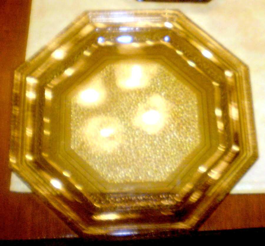 Octagon Brown Luncheon Plate by Anchor Hocking-1