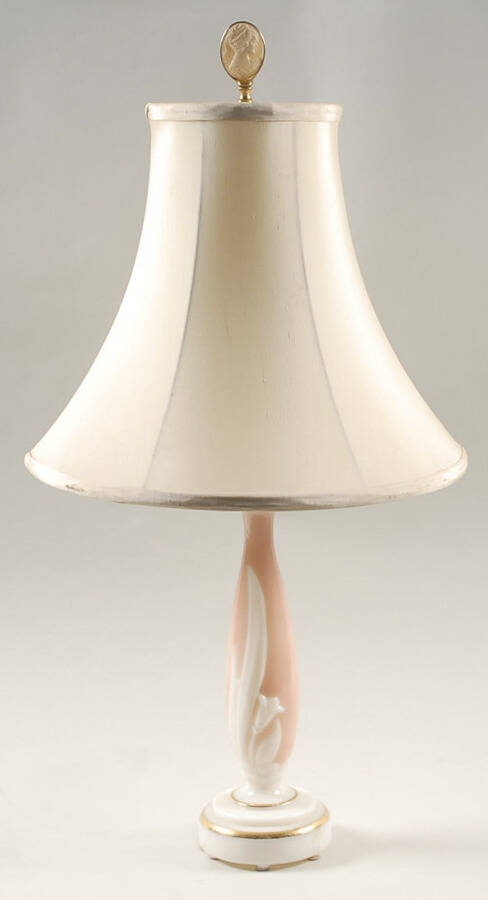 Aladdin Lamps G41 Coral Boudoir Lamp with Cameo Finial & Shade by Aladdin Lamp-1