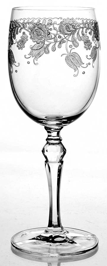 Platinum Petals Wine Glass by Anthropologie Glass-1