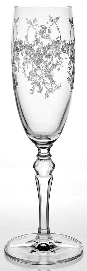 Platinum Petals Fluted Champagne by Anthropologie Glass-1