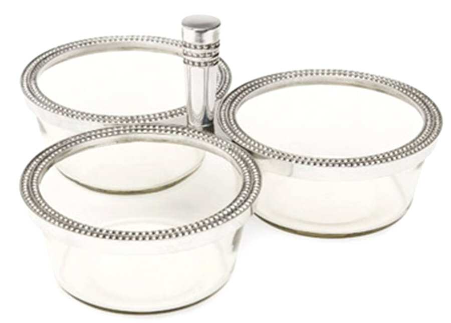 Perla Condiment Tray with Metal Center Handle by Arthur Court-1