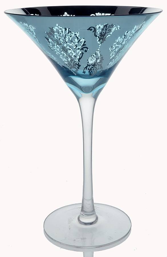 Brocade Blue Martini Glass by Artland-1