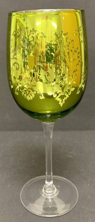 Brocade Lemon Grass Water Goblet by Artland-1