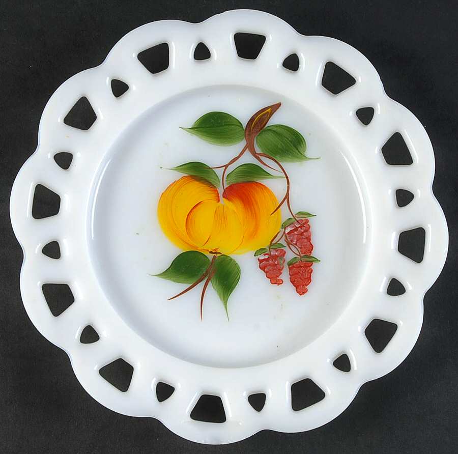 Lace Edge Fruit Decal 8" Salad Plate by Anchor Hocking-1