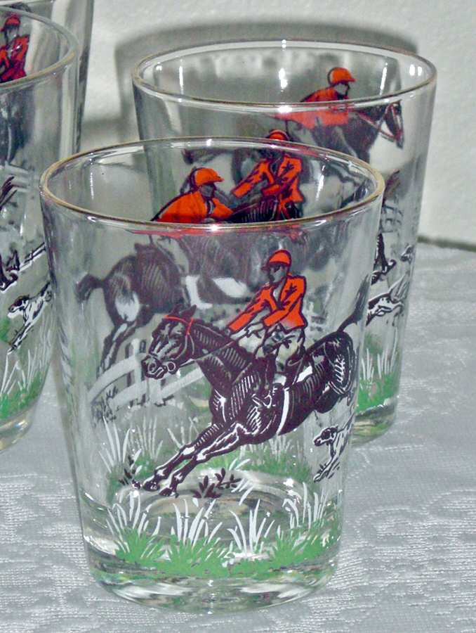 Hunt Scene Jump Highball Glass by Hazel-Atlas-1