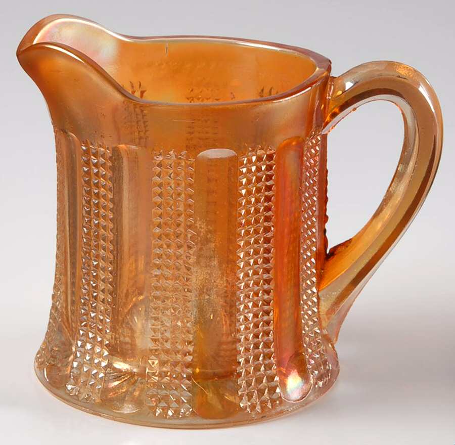 Diamond Point Columns Marigold Creamer by Hazel-Atlas-1
