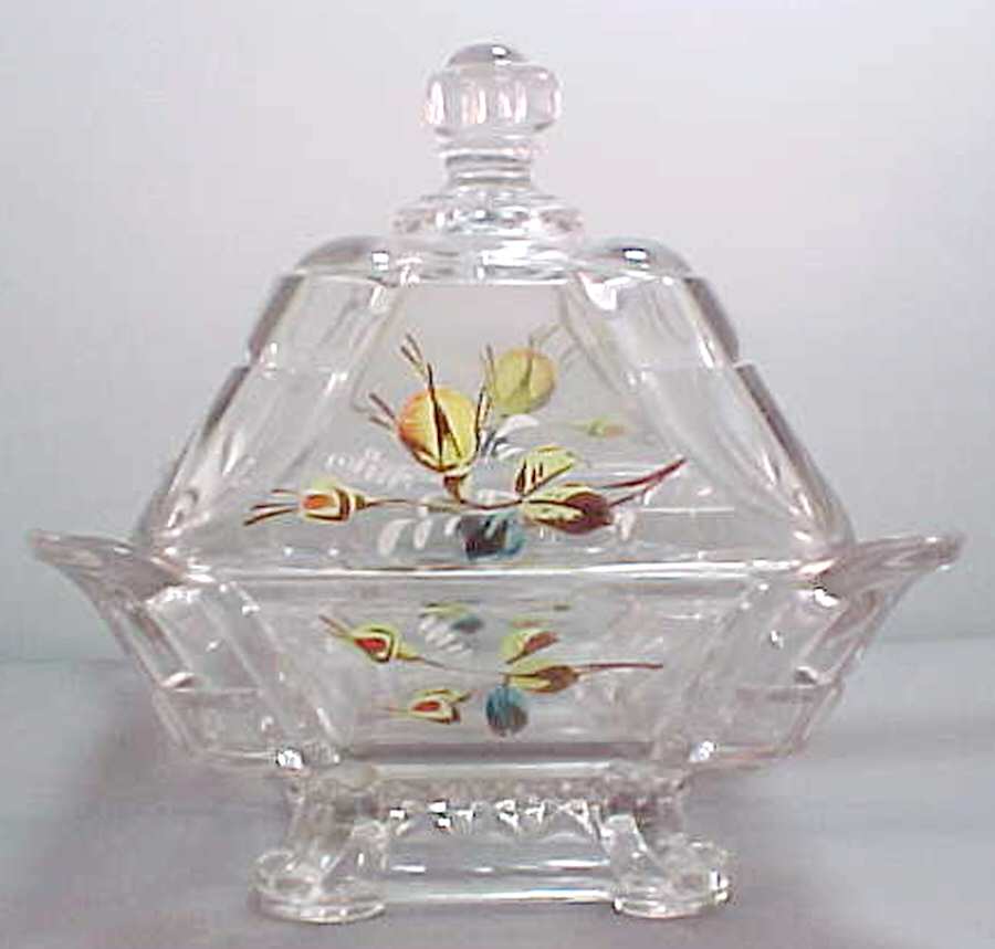 Hidalgo Floral (Painted) Round Covered Butter by Adams & Co-1