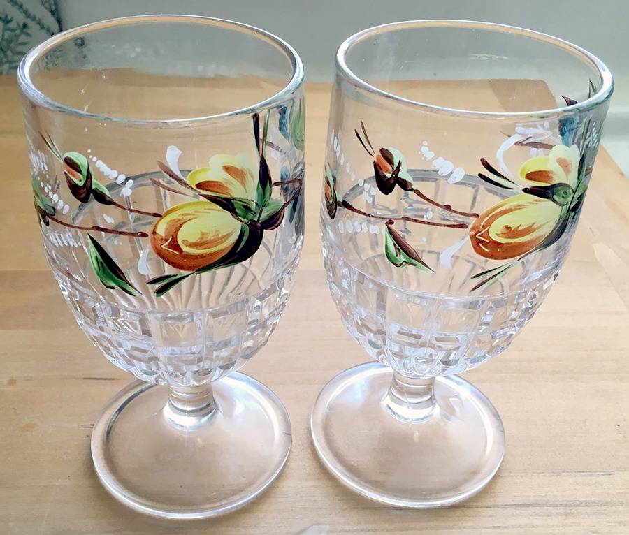 Hidalgo Floral (Painted) Water Goblet by Adams & Co-1