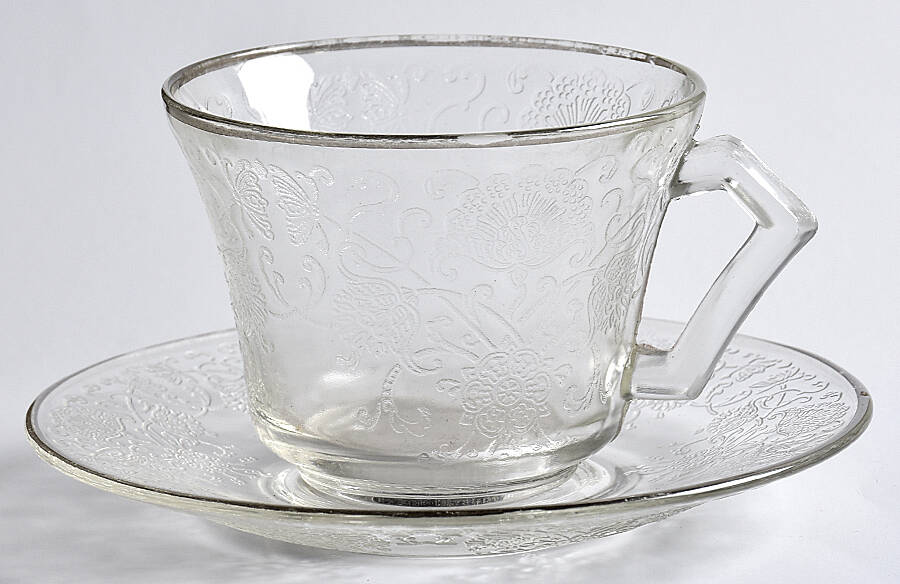 Florentine 2 (Platinum Trim) Cup & Saucer Set by Hazel-Atlas-1