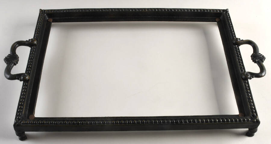Venetian Hammered Metal Stand for 16" Rectangular Platter by Antonio-Garcia Glass-1