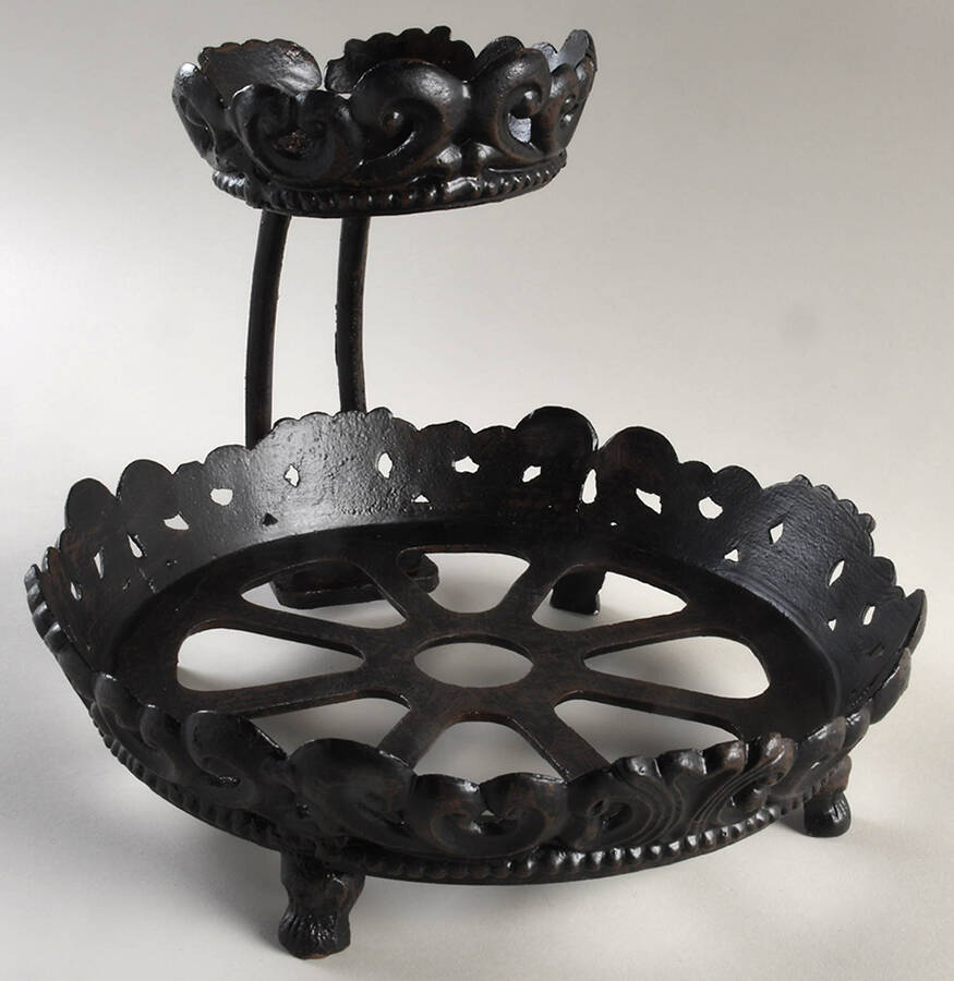 Venetian Hammered Metal Holder for Chip & Dip by Antonio-Garcia Glass-1