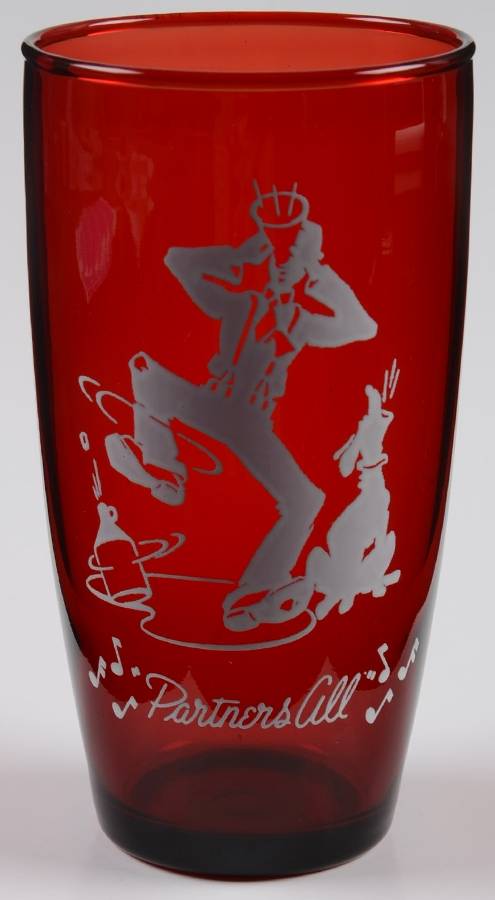 Square Dance Royal Ruby 12 Oz Flat Tumbler by Anchor Hocking-1