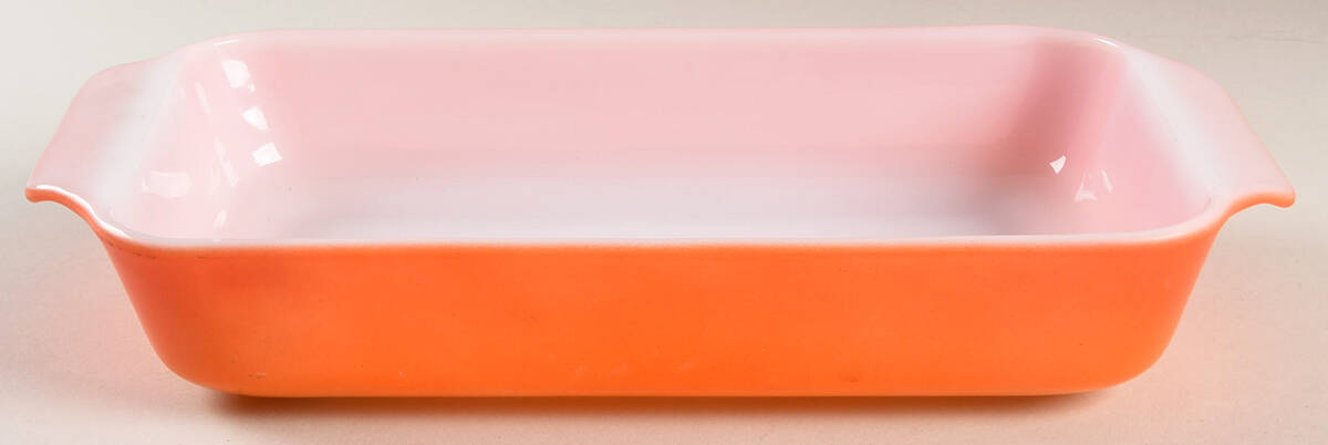 Rainbow Tangerine 12" Rectangular Baker by Anchor Hocking-1