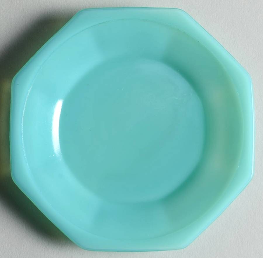Octagonal Turquoise (Opaque) Toy Plate by Akro Agate-1