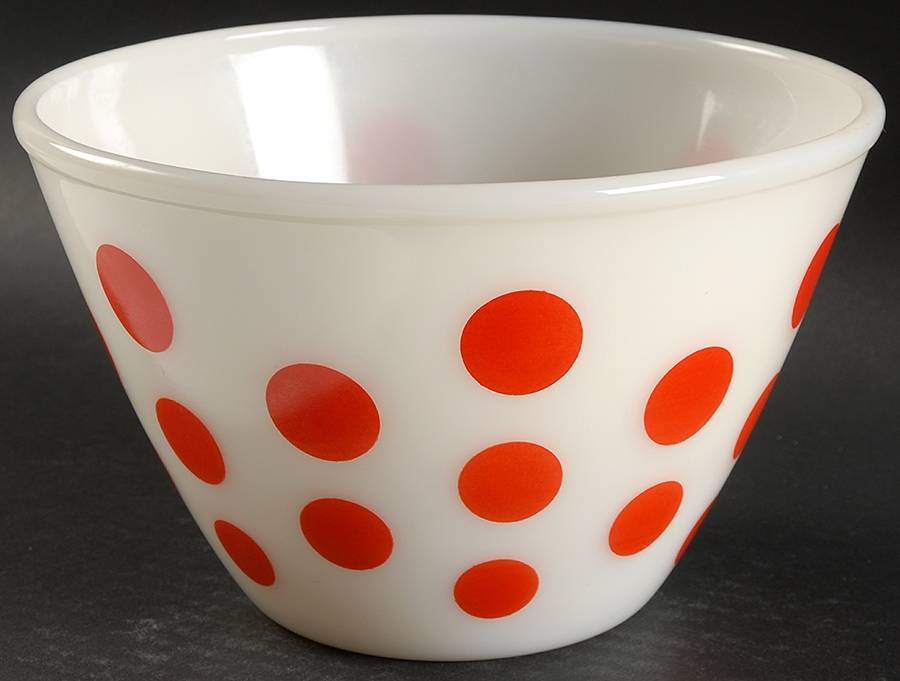 Red Dots 7" Mixing Bowl by Anchor Hocking-1