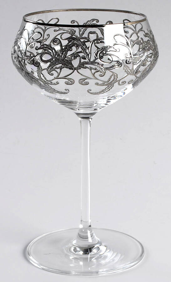 Etched Fern Champagne/Tall Sherbet by Anthropologie Glass-1