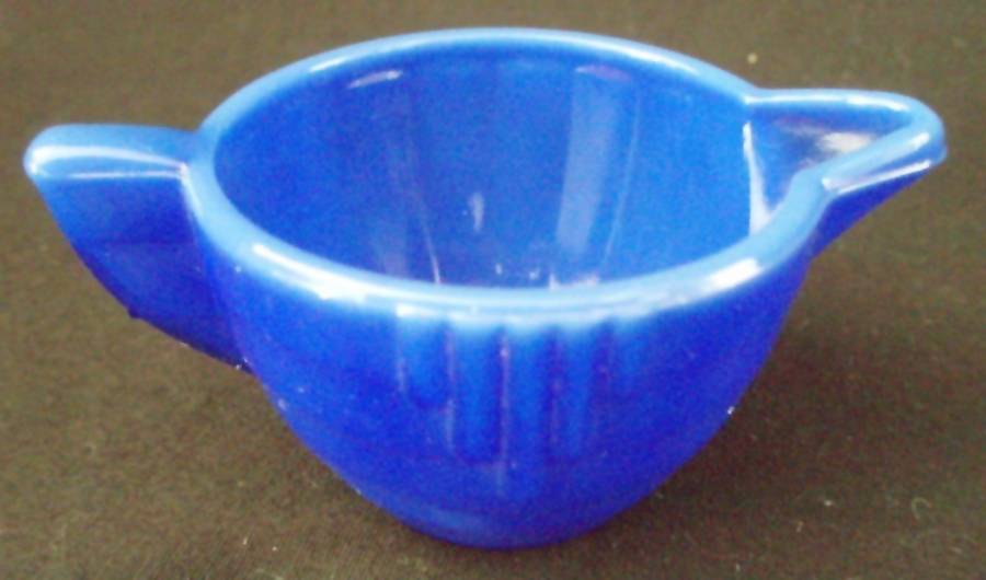 Concentric Ring Cobalt Blue Child's Creamer by Akro Agate-1