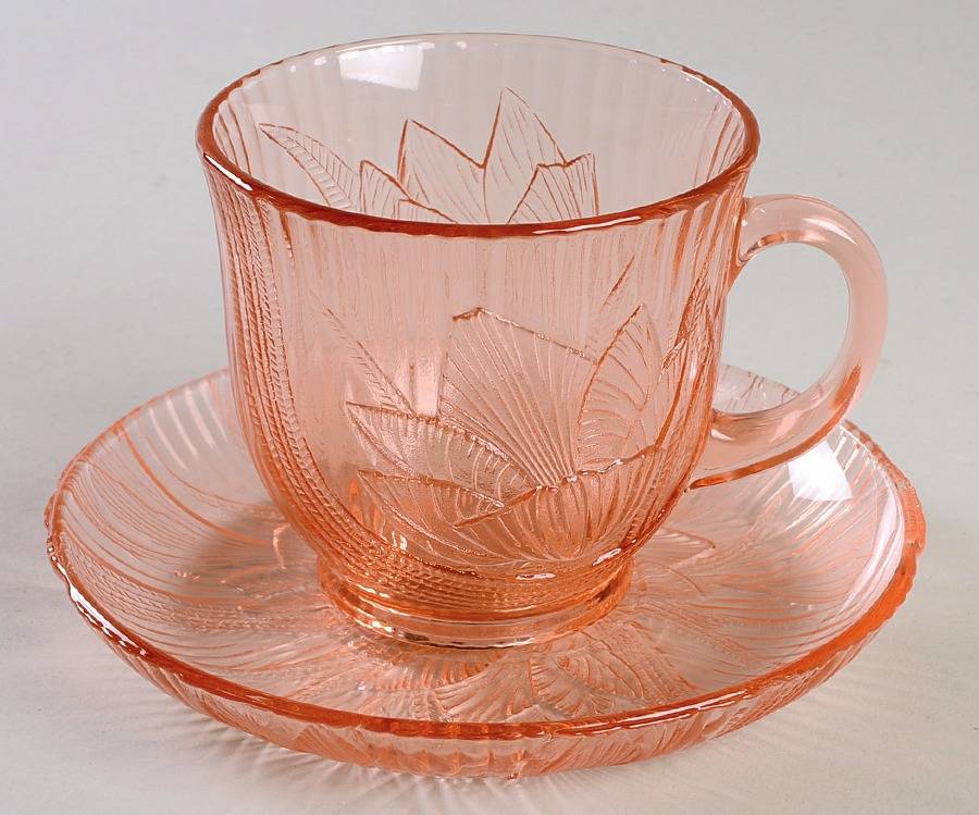 Canterbury Pink Cup & Saucer Set by Arcoroc-1