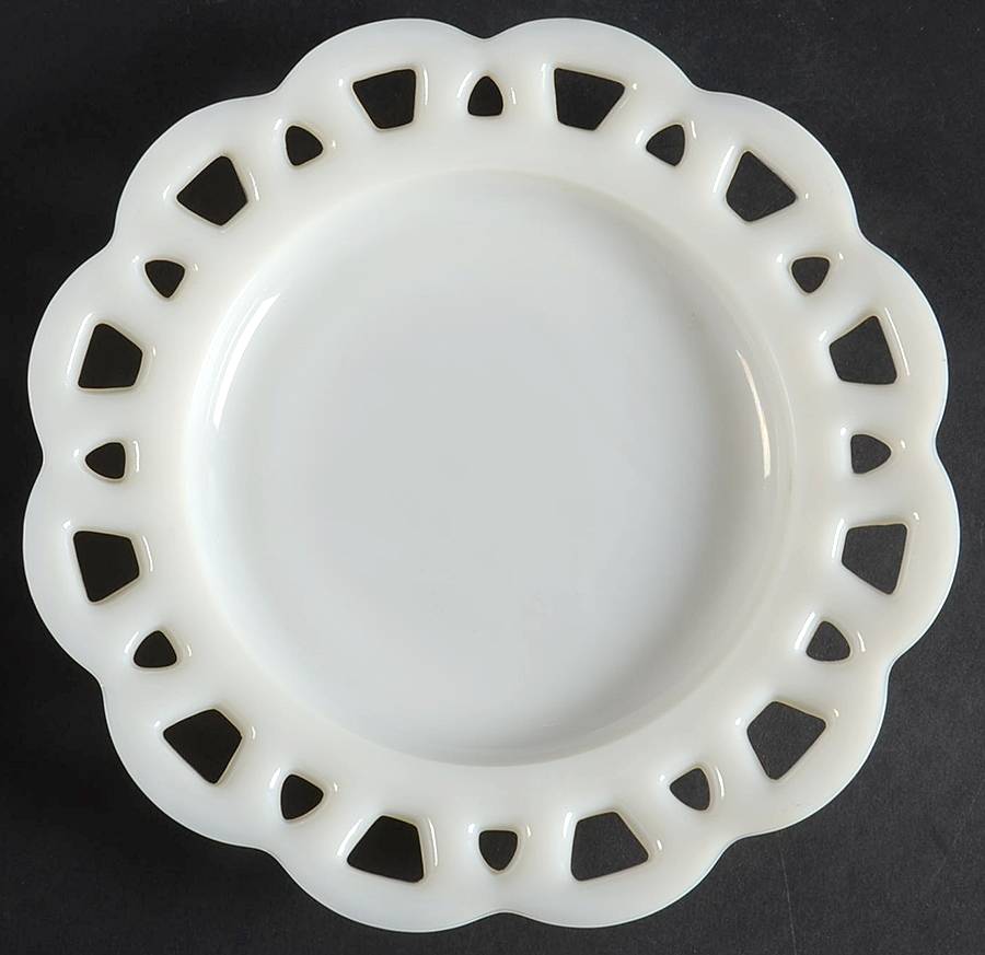 Lace Edge MilkGlass 8" Salad Plate by Hazel-Atlas-1