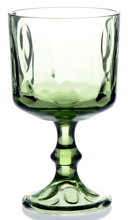 Lyric Green (Avocado) Water Goblet by Hazel-Atlas-1