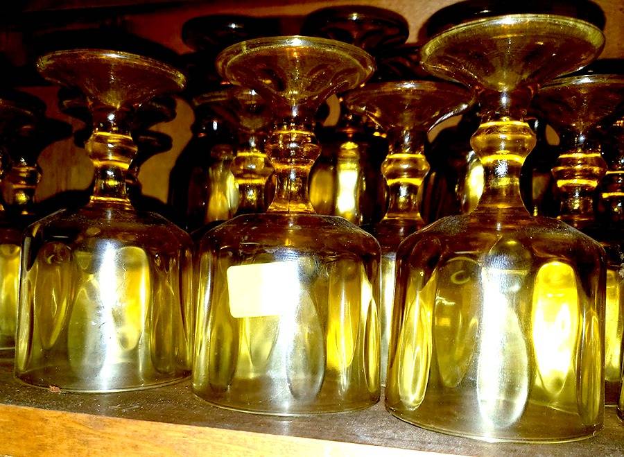 Lyric Gold (Harvest Gold) Water Goblet by Hazel-Atlas-1
