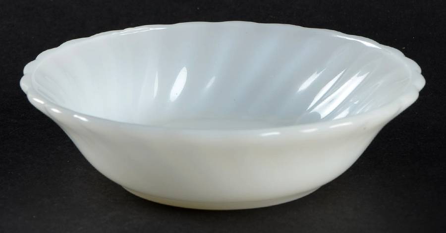 Plain White Swirl Small Fruit Dessert Bowl by Anchor Hocking-1