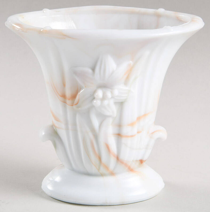 Floral Urn 4" Urn Vase by Akro Agate-1