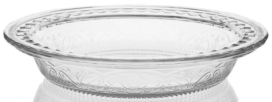 Laurel Embossed Clear 9'' Pie Plate by Anchor Hocking-1