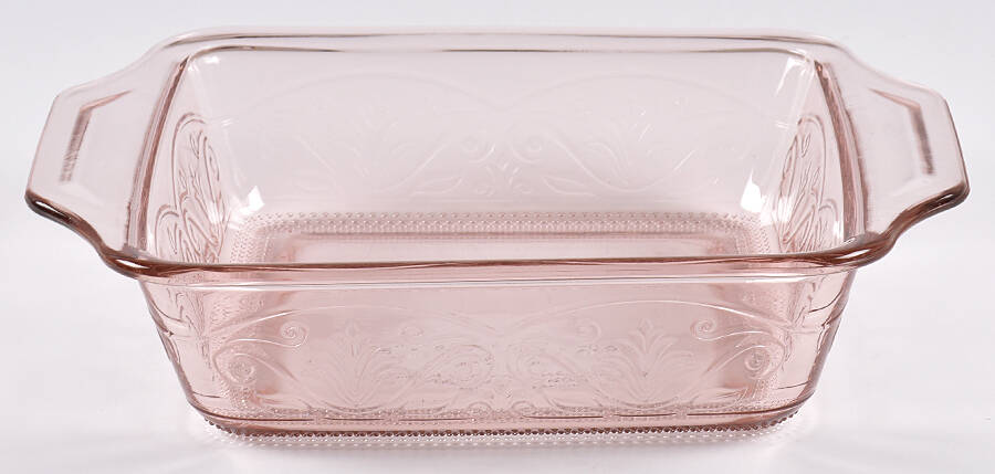 Laurel Embossed Rosewater 8" Square Cake Pan by Anchor Hocking-1