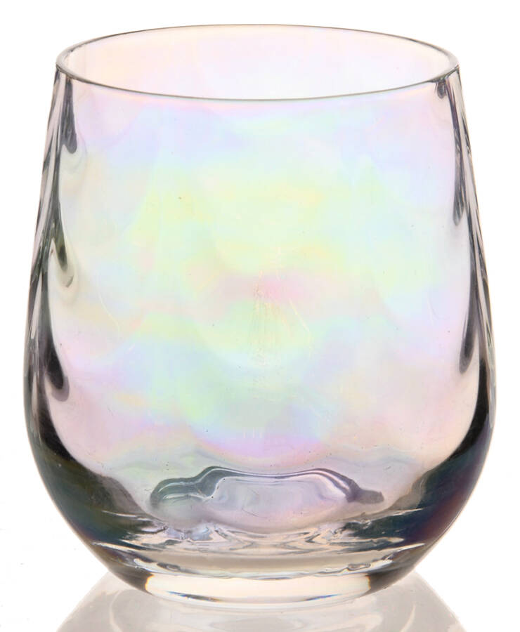 Lustered Stemless Wine by Anthropologie Glass-1