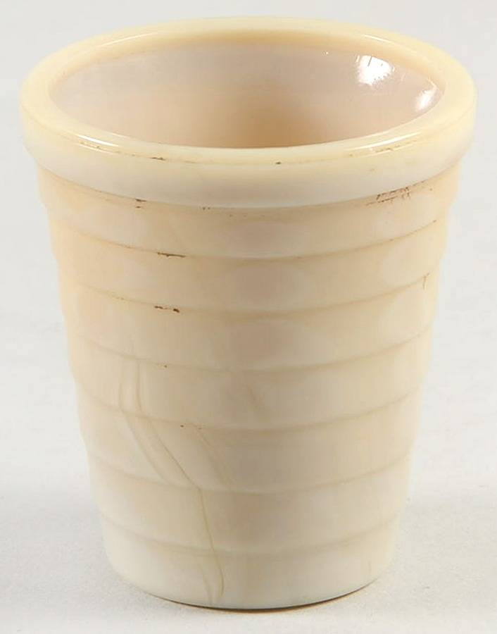 Stacked Disc Tan-Carmel Child's Tumbler by Akro Agate-1