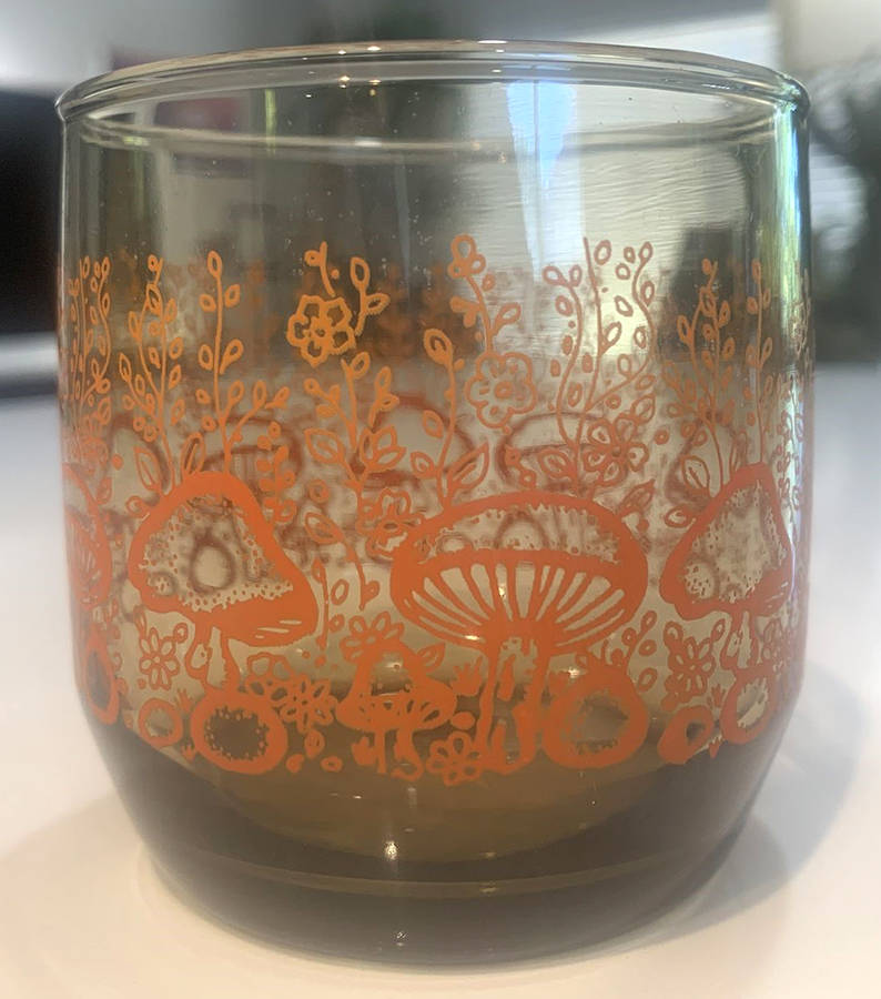 Mushroom Garden Flat Juice Glass by Anchor Hocking-1