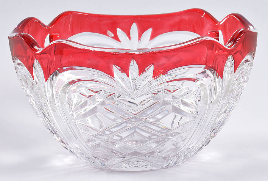 ANN7-Ruby Flashed 6" Oval Bowl by Anna Hutte-1