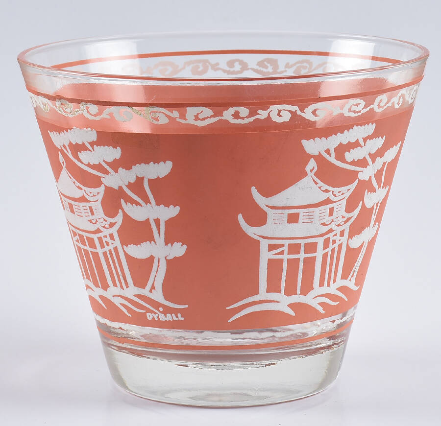 Pagoda Coral Ice Bucket by Hazel-Atlas-1