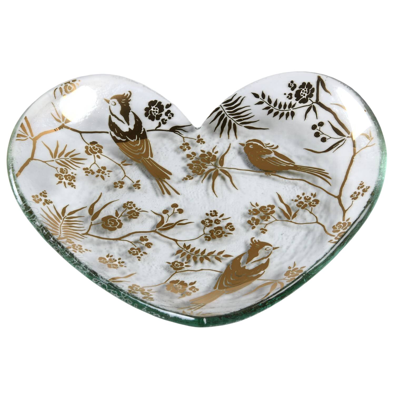 Birdsong 7" Heart Shape Plate by Annieglass-1