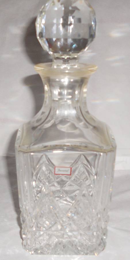 Colbert (Cut) Square Decanter with Stopper by Baccarat-1
