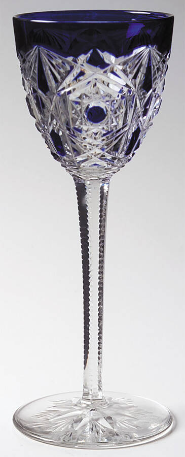 Lagny Clear Cobalt Blue Rhine Wine by Baccarat-1