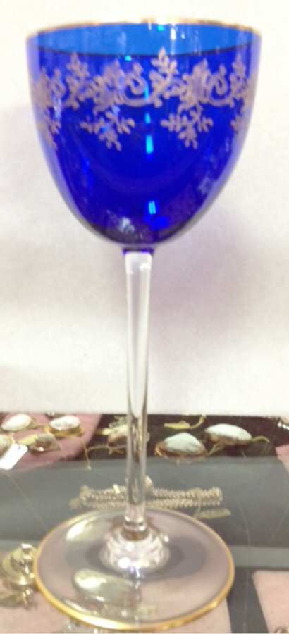 Recamier Cobalt Blue Rhine Wine by Baccarat-1