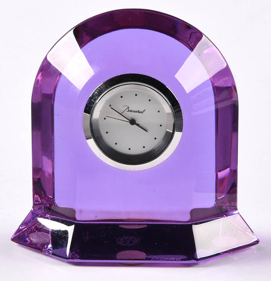 Vega Mini Colored Quartz Clock by Baccarat-1