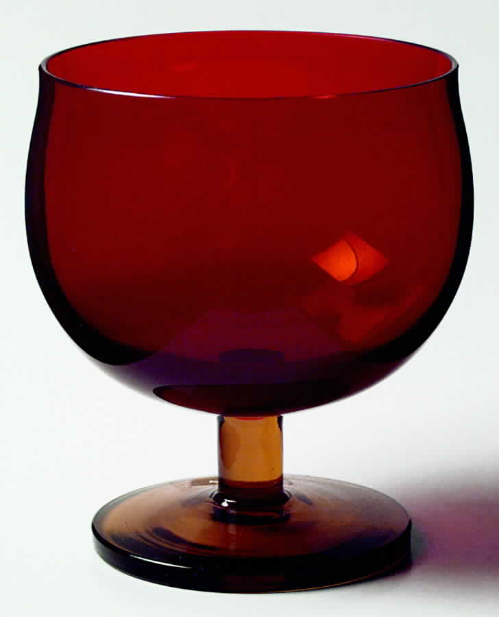 Capers Ruby and Brown Water Goblet by Block-1