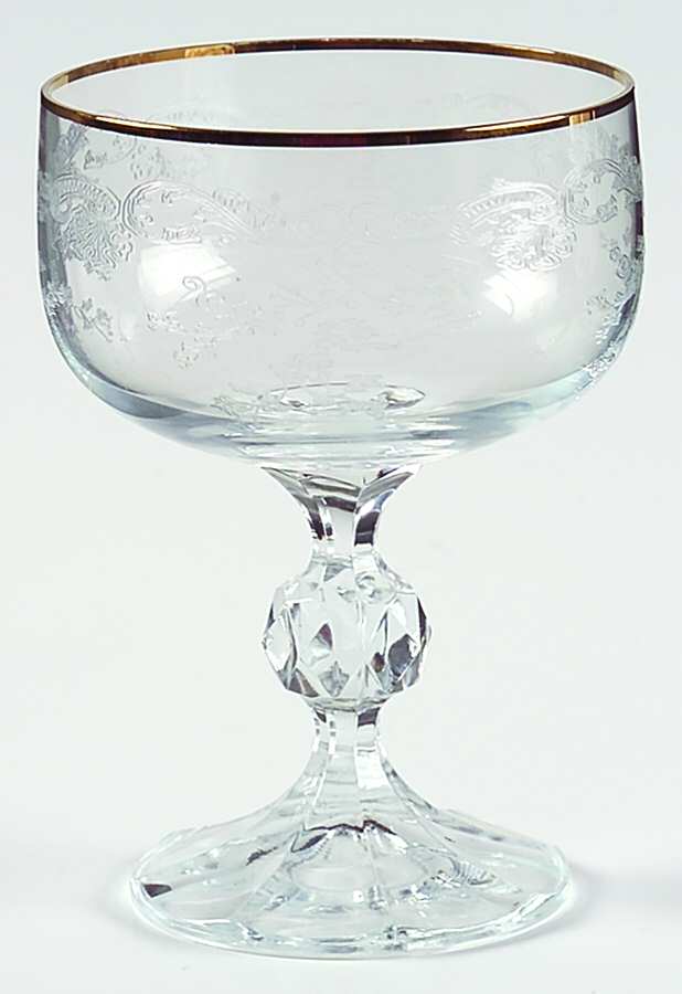 Queen's Lace Champagne/Tall Sherbet by Bohemia Crystal-Crystalex-1