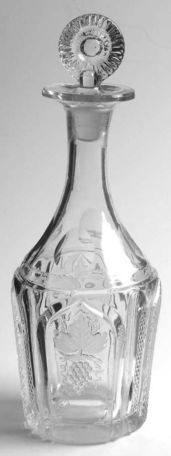 Magnet and Grape Clear Decanter & Stopper by Boston & Sandwich-1