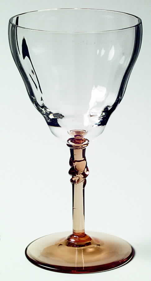 325 Amber (Amber Stem, Straight Optic) Water Goblet by Bryce-1