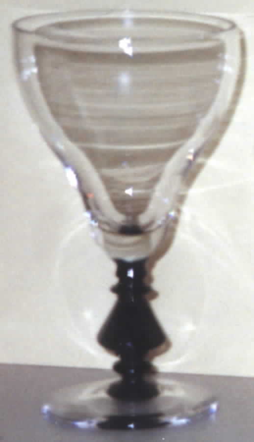 894 (Black Stem, Clear Bowl) Water Goblet by Bryce-1
