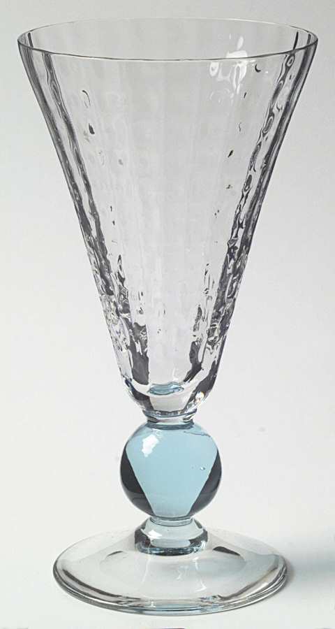 Apollo Cerulean (Blue Stem, Block Optic) Water Goblet by Bryce-1